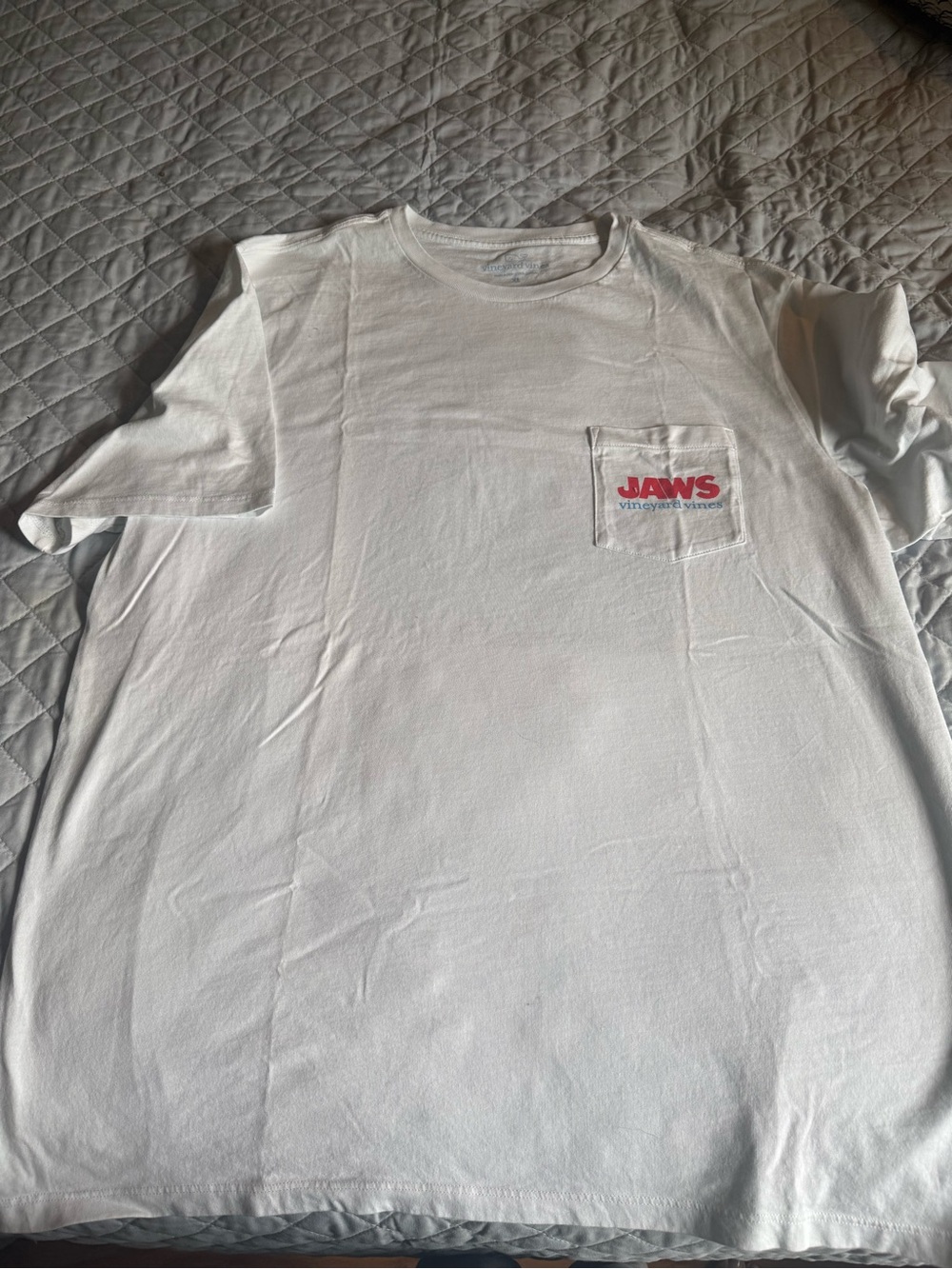 Vineyard Vines White Tee with Light Blue Logo - Picture 2 of 5